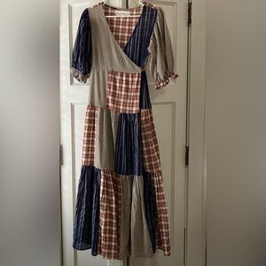 Daughters of India Multicolor Poet Patchwork Maxi Dress